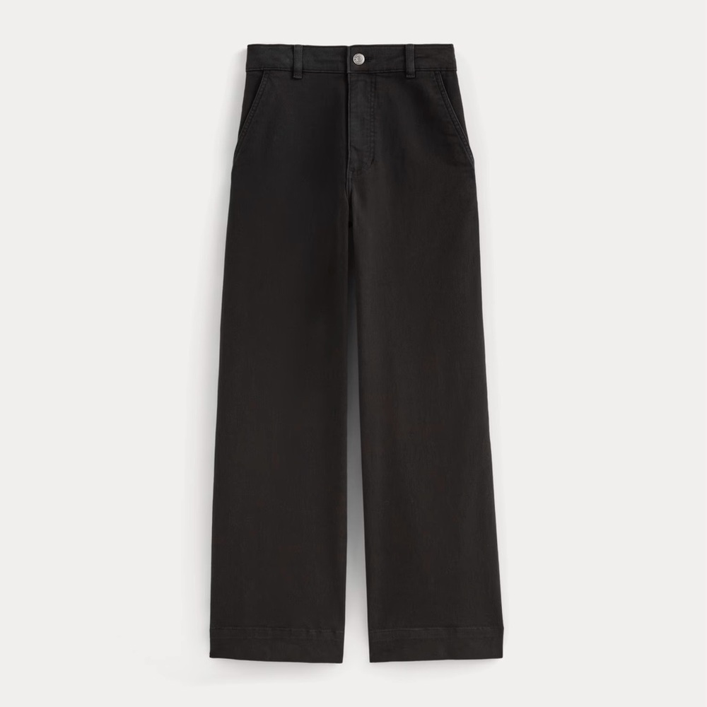 Everlane Womens The Wide Leg Jean 27 Black Ankle Length High Rise Boho